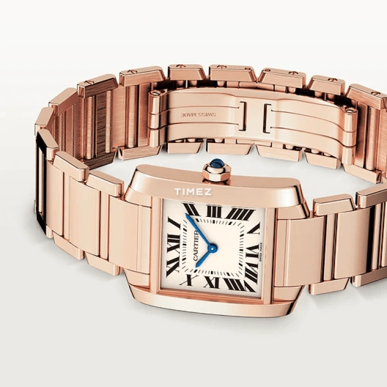 Cartier,Tank 29.95x28.46mm,29.95x28.46mm,Rose Gold,Silver,Quartz,Sapphire,Crystal Glass,Square,WGTA0030