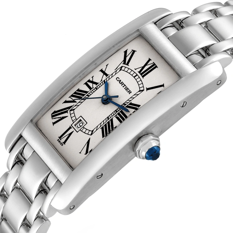 Cartier,Tank 41x23mm,41x23mm,White Gold,Silver,Automatic,Day,In-house Caliber,W26036L1