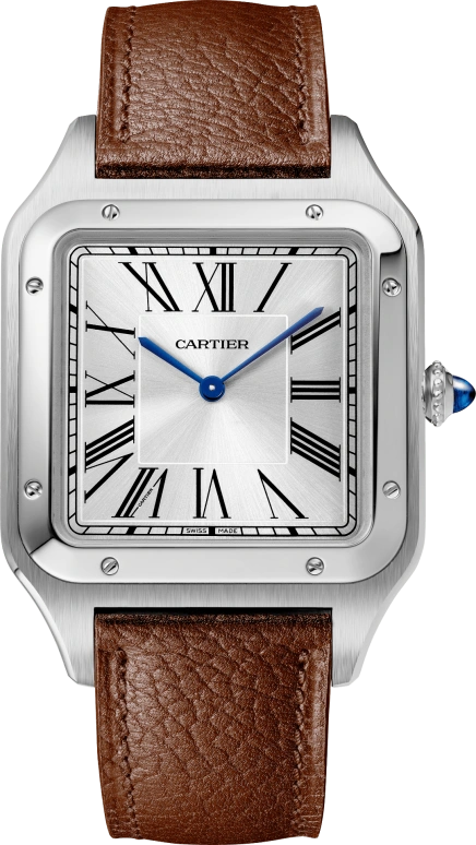 Cartier,Santos de Cartier 46.60x33.90mm,46.60x33.90mm,Stainless Steel,Silver,Handwound,36hours,In-house Caliber,WSSA0044
