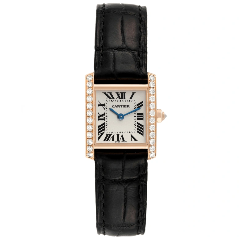 Cartier,Tank 25.35x20.30mm,25.35x20.30mm,Rose Gold,Silver,Quartz,In-house Caliber,Sapphire,Crystal Glass,WE104531