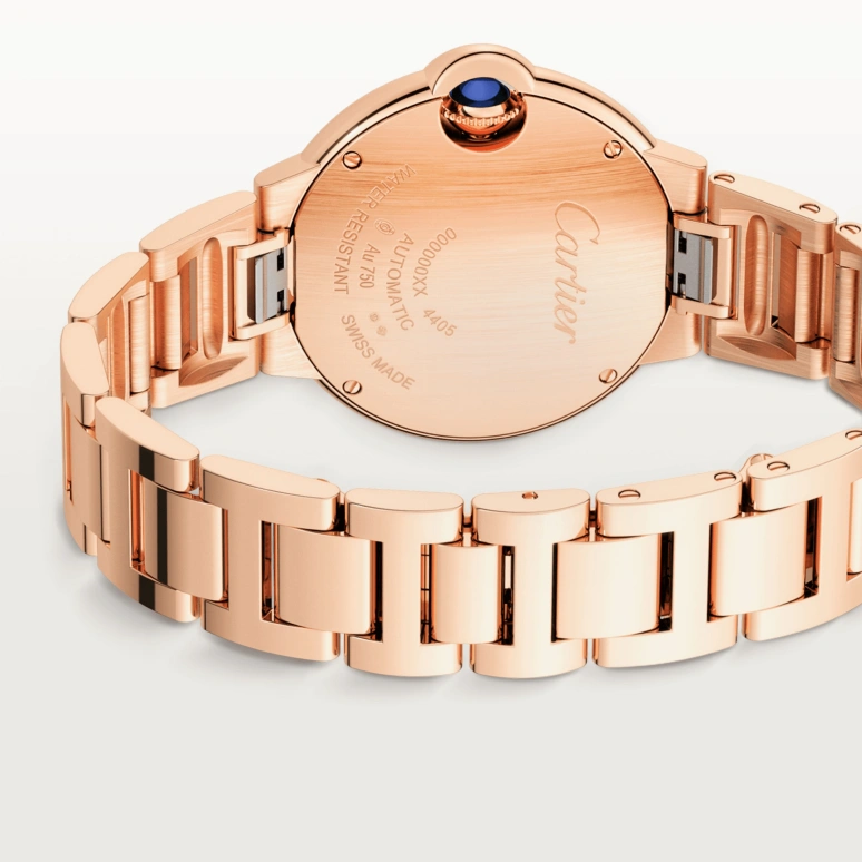 Cartier,Ballon Bleu de Cartier 33mm,33mm,Rose Gold,Automatic,Sapphire,Crystal Glass,Round,WJBB0077