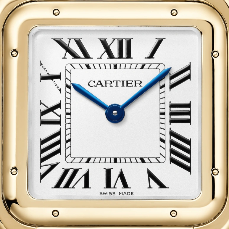 Cartier,Panthère de Cartier 31x42mm,31x42mm,Yellow Gold,Silver,Quartz,Sapphire,Crystal Glass,Square,WGPN0041