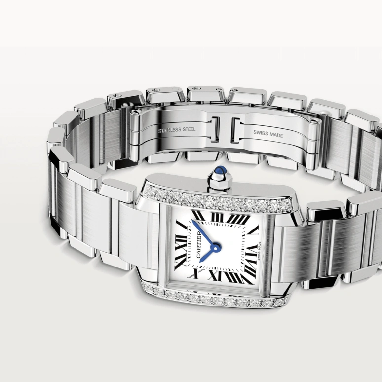 Cartier,Tank 25x20mm,25x20mm,Stainless Steel,Silver,Quartz,Sapphire,Crystal Glass,Square,W4TA0008