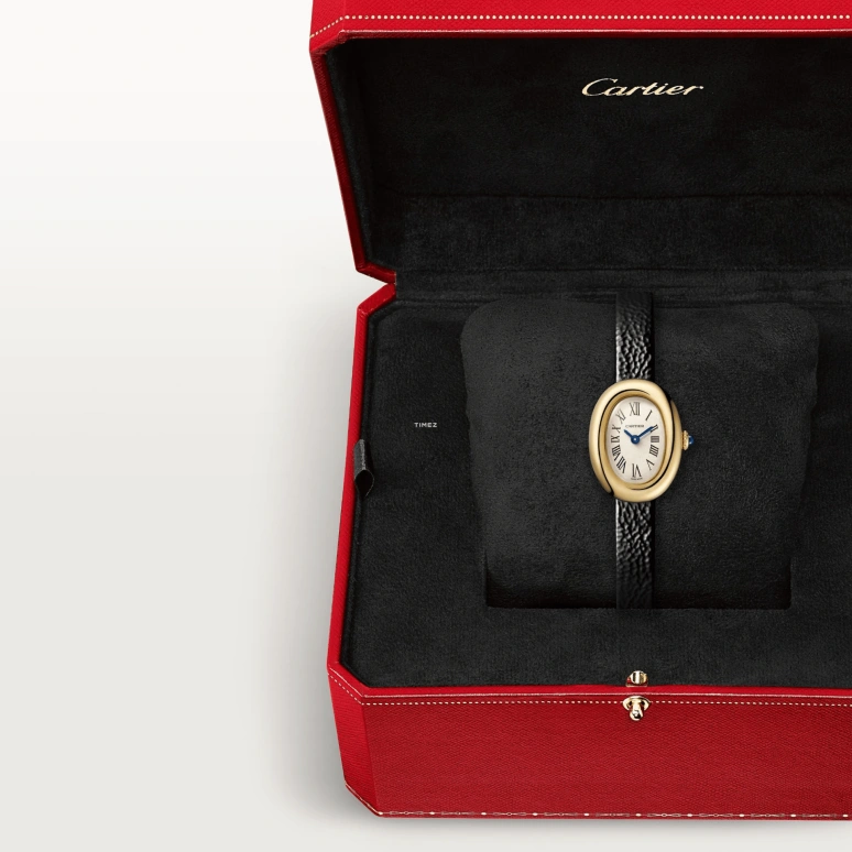 Cartier,Baignoire 24.60x18.70mm,24.60x18.70mm,Yellow Gold,Silver,Quartz,Sapphire,Crystal Glass,Oval,WGBA0017