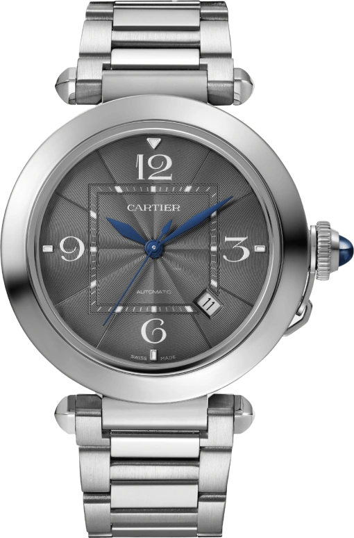 Cartier,Pasha de Cartier 41mm,41mm,Stainless Steel,Grey,Automatic,Day,42hours,WSPA0026