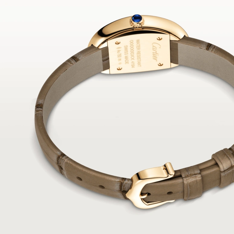 Cartier,Baignoire 31x23mm,31x23mm,Yellow Gold,Silver,Quartz,Sapphire,Crystal Glass,Oval,WGBA0007