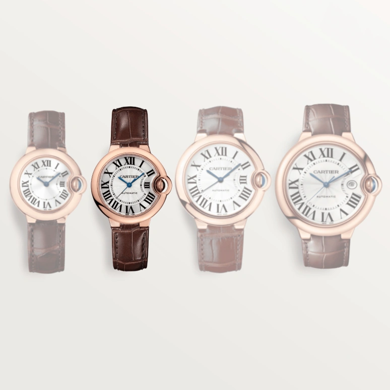 Cartier,Ballon Bleu de Cartier 33mm,33mm,Rose Gold,Silver,Automatic,Sapphire,Crystal Glass,Round,W6920097