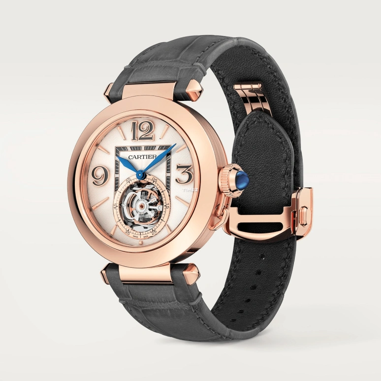 Cartier,Pasha de Cartier 41mm,41mm,Rose Gold,Cream,Handwound,Tourbillon,50hours,WHPA0010
