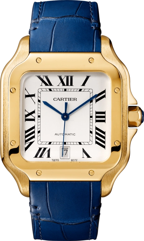 Cartier,Santos de Cartier 39.80mm,39.80mm,Yellow Gold,Silver,Automatic,Day,42hours,JJ Lin,WGSA0029