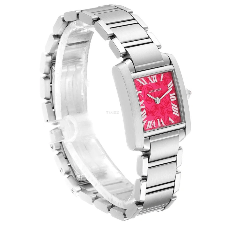 Cartier,Tank 25x20mm,25x20mm,Stainless Steel,Pink,Quartz,In-house Caliber,Sapphire,Crystal Glass,W51030Q3