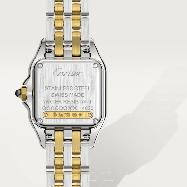 Cartier,Panthère de Cartier 23x30mm,23x30mm,Stainless Steel,Yellow Gold,Silver,Quartz,Sapphire,Crystal Glass,Square,W2PN0006