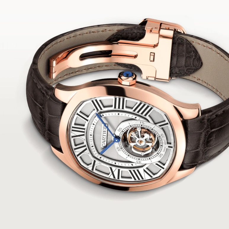 Cartier,Drive de Cartier 41mm,41mm,Pink Gold,Silver,Handwound,Tourbillon,50hours,W4100013