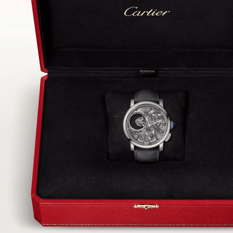 Cartier,Rotonde de Cartier 45mm,45mm,Titanium,Grey,Handwound,Tourbillon,Minute Repeater,WHRO0064