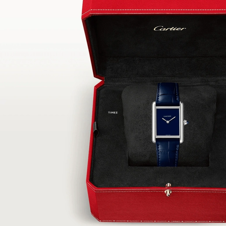 Cartier,Tank 33.70x25.50mm,33.70x25.50mm,Stainless Steel,Blue,Quartz,Sapphire,Crystal Glass,Rectangular,WSTA0114