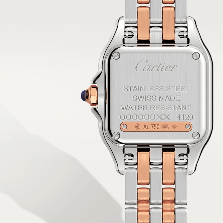 Cartier,Panthère de Cartier 22x30mm,22x30mm,Stainless Steel,Rose Gold,White,Quartz,Sapphire,Crystal Glass,Square,W3PN0006