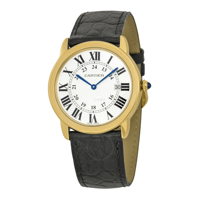 Cartier,Ronde de Cartier 36mm,36mm,Yellow Gold,Silver,Quartz,Day,Sapphire,Crystal Glass,W6700455