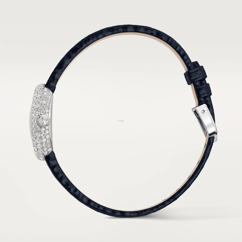 Cartier,Baignoire 24.60x18.70mm,24.60x18.70mm,White Gold,Silver,Quartz,Sapphire,Crystal Glass,Oval,WJBA0050