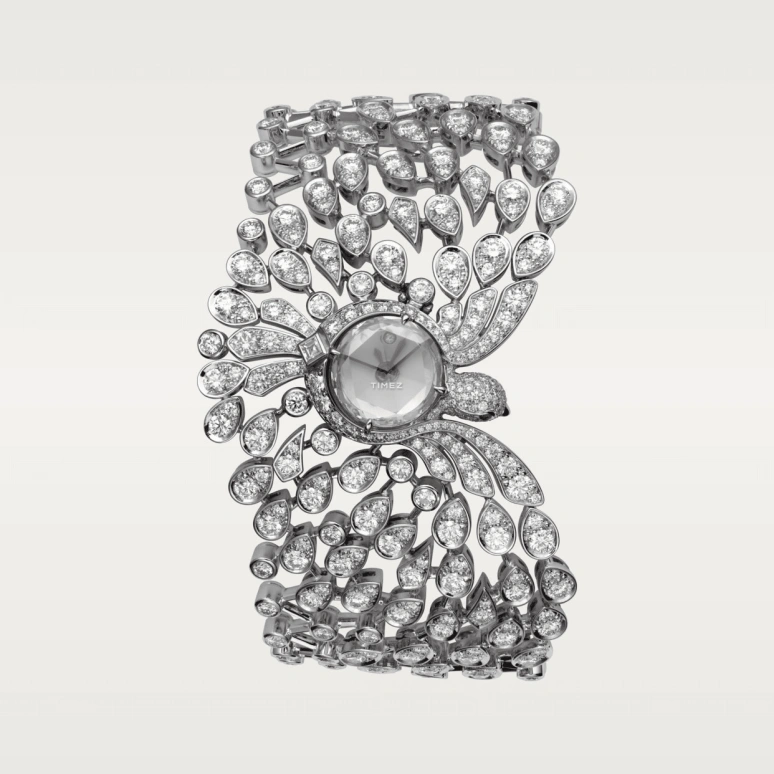 Cartier,High Jewelry Watches ,White Gold,Silver,Quartz,In-house Caliber,Sapphire,Crystal Glass,HPI00747