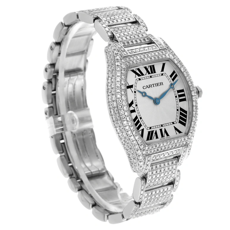 Cartier,Tortue 43mm,43mm,White Gold,Silver,Handwound,36hours,In-house Caliber,WA5043MC