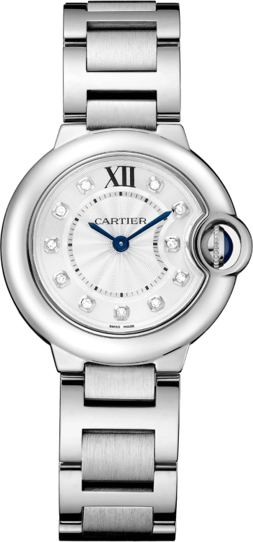 Cartier,Ballon Bleu de Cartier 28mm,28mm,Stainless Steel,Silver,Quartz,In-house Caliber,Sapphire,Crystal Glass,WE902073