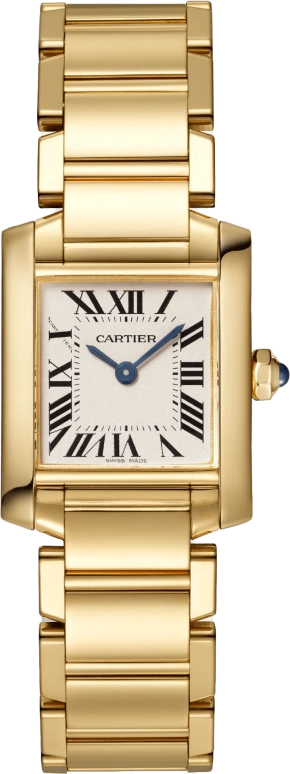 Cartier,Tank 25x20mm,25x20mm,Yellow Gold,Silver,Quartz,Sapphire,Crystal Glass,Square,WGTA0031