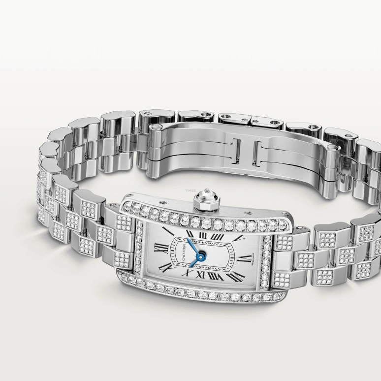 Cartier,Tank 35.40x19.40mm,35.40x19.40mm,White Gold,Silver,Quartz,Sapphire,Crystal Glass,Square,WJTA0068