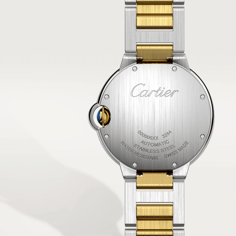 Cartier,Ballon Bleu de Cartier 36mm,36mm,Stainless Steel,Yellow Gold,Silver,Automatic,Sapphire,Crystal Glass,Round,W2BB0030