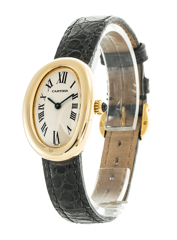Cartier,Baignoire 30x22mm,30x22mm,Yellow Gold,Silver,Quartz,Sapphire,Crystal Glass,Oval,W1506056
