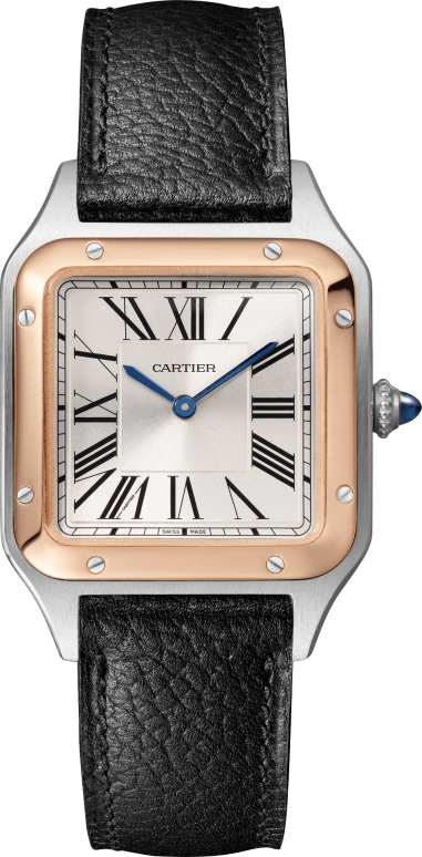 Cartier,Santos de Cartier 38x27.50mm,38x27.50mm,Stainless Steel,Rose Gold,Silver,Quartz,Sapphire,Crystal Glass,Square,W2SA0020