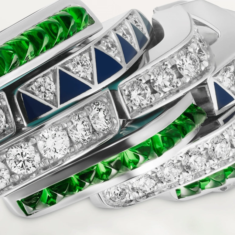 Cartier,Maillon de Cartier 31x17mm,31x17mm,White Gold,Silver,Quartz,Sapphire,Crystal Glass,Hexagonal,WJBJ0008