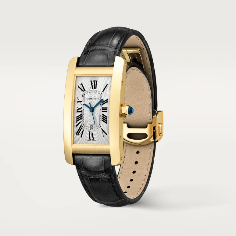 Cartier,Tank 41.60x22.60mm,41.60x22.60mm,Yellow Gold,White,Automatic,Day,Sapphire,Crystal Glass,WGTA0040