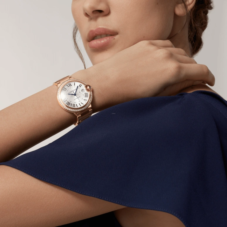 Cartier,Ballon Bleu de Cartier 40mm,40mm,Rose Gold,Silver,Automatic,Day,42hours,WJBB0057