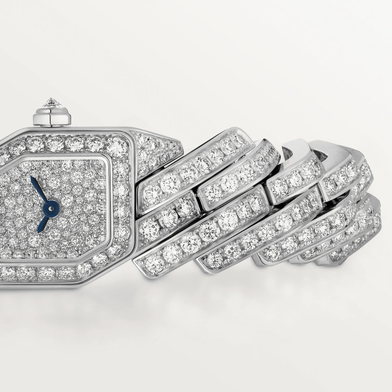 Cartier,Maillon de Cartier 16x17mm,16x17mm,White Gold,Silver,Quartz,Sapphire,Crystal Glass,Other,WJBJ0005
