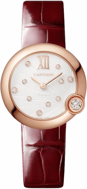 Cartier,Ballon Bleu de Cartier 30mm,30mm,Rose Gold,White,Quartz,Sapphire,Crystal Glass,Round,WGBL0010