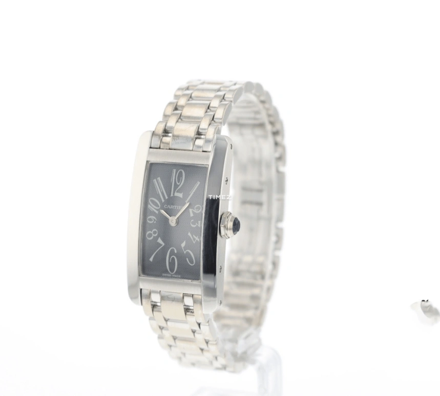 Cartier,Tank 29x19mm,29x19mm,White Gold,Black,Quartz,Sapphire,Crystal Glass,Square,W26051L1