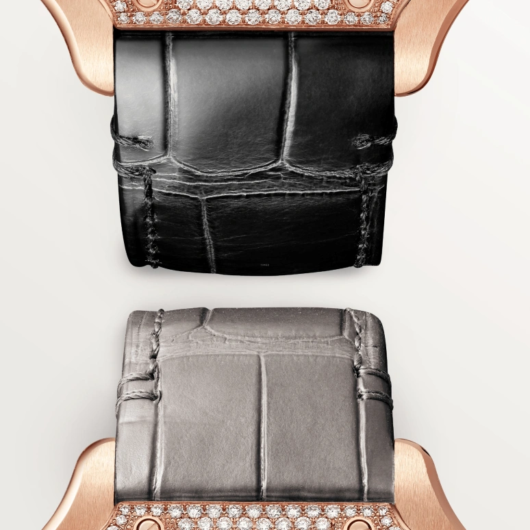 Cartier,Santos de Cartier 35.10mm,35.10mm,Rose Gold,Silver,Automatic,42hours,In-house Caliber,WJSA0012
