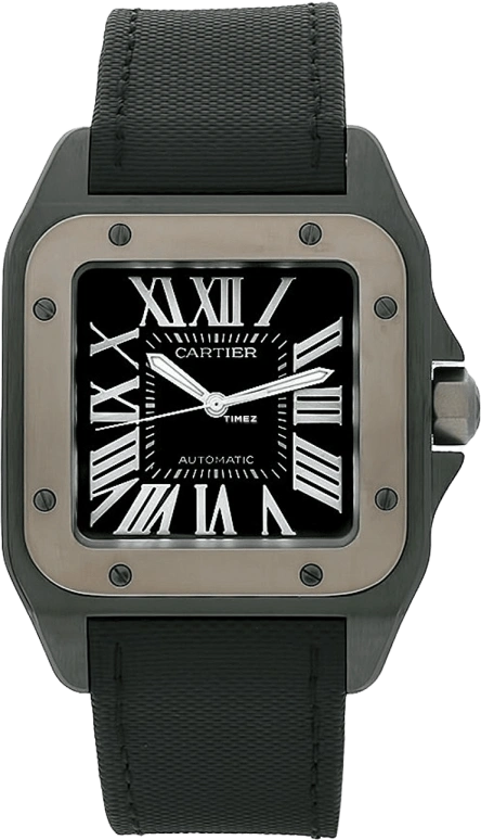 Cartier,Santos de Cartier 51.10x42.60mm,51.10x42.60mm,Stainless Steel,Black,Automatic,42hours,In-house Caliber,W2020010