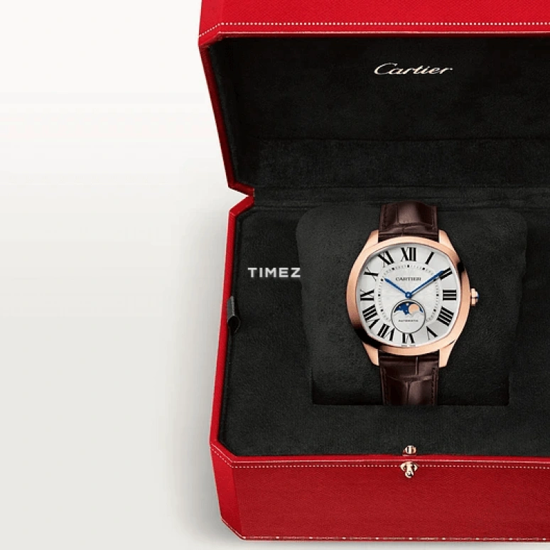 Cartier,Drive de Cartier 47x41mm,47x41mm,Rose Gold,Silver,Automatic,Moonphase,In-house Caliber,WGNM0018