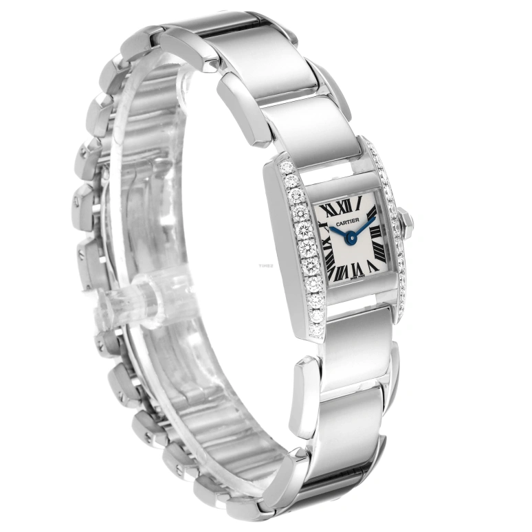 Cartier,Tank 20mm,20mm,White Gold,Silver,Quartz,Sapphire,Crystal Glass,Square,WE70069H