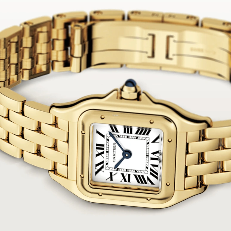 Cartier,Panthère de Cartier 30.30x22mm,30.30x22mm,Yellow Gold,Silver,Quartz,Glass,Square,WGPN0059