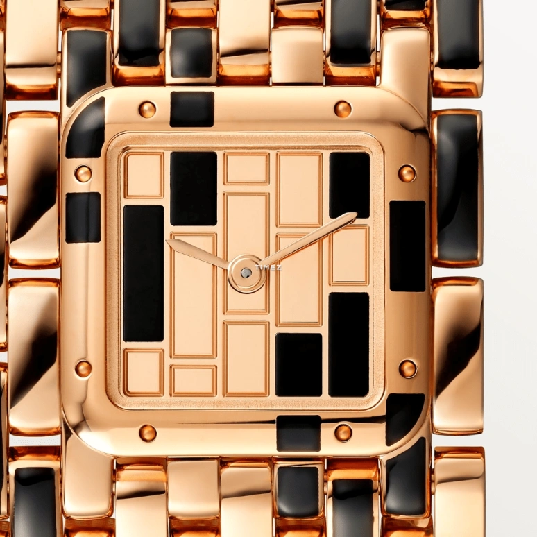 Cartier,Panthère de Cartier 22x19mm,22x19mm,Rose Gold,Rose Gold,Black,Quartz,Sapphire,Crystal Glass,Square,WGPN0019