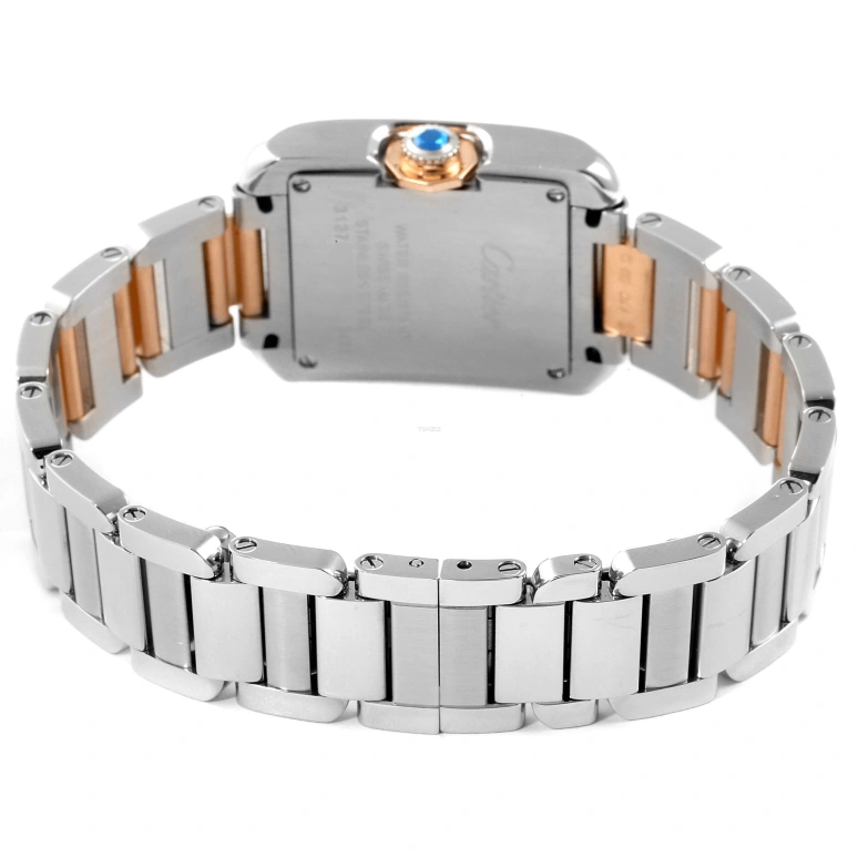 Cartier,Tank 30.20x22.70mm,30.20x22.70mm,Stainless Steel,Rose Gold,Silver,Quartz,In-house Caliber,Sapphire,Crystal Glass,W5310019