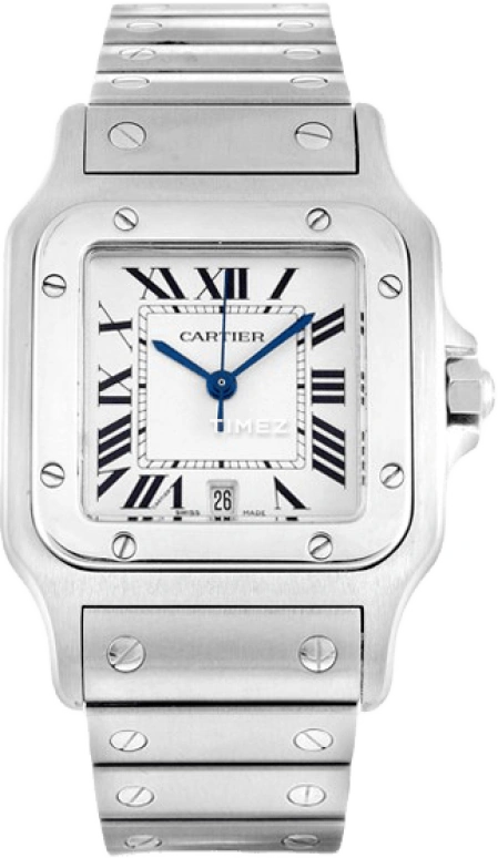 Cartier,Santos de Cartier 41.30x31.60mm,41.30x31.60mm,Stainless Steel,White,Quartz,Day,In-house Caliber,W20060D6