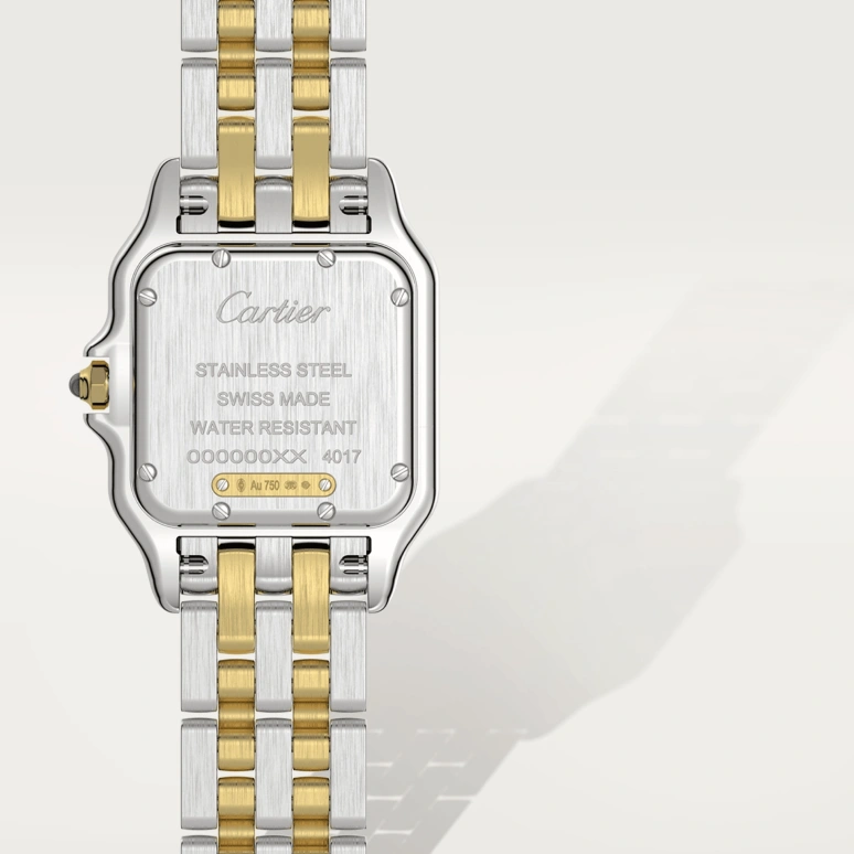 Cartier,Panthère de Cartier 29x37mm,29x37mm,Stainless Steel,Yellow Gold,Silver,Quartz,Sapphire,Crystal Glass,Square,W2PN0007