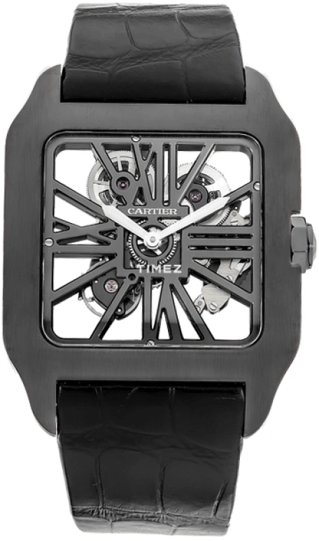 Cartier,Santos de Cartier 38.70x47.40mm,38.70x47.40mm,Titanium Gold,Skeleton,Handwound,72hours,In-house Caliber,W2020052