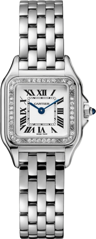 Cartier,Panthère de Cartier 23x30mm,23x30mm,Stainless Steel,Silver,Quartz,Sapphire,Crystal Glass,Square,W4PN0007