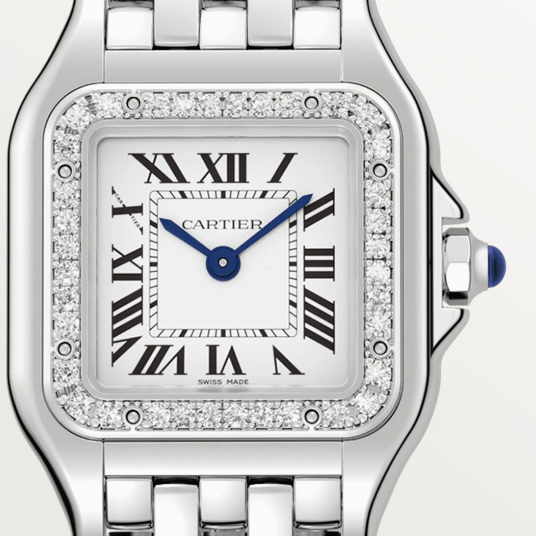 Cartier,Panthère de Cartier 23x30mm,23x30mm,Stainless Steel,Silver,Quartz,Sapphire,Crystal Glass,Square,W4PN0007