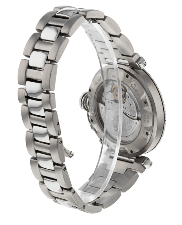 Cartier,Pasha de Cartier 38mm,38mm,Stainless Steel,Silver,Automatic,Day,Sapphire,Crystal Glass,W31059H3