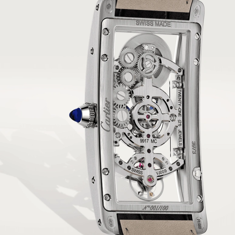 Cartier,Tank 46.30x23mm,46.30x23mm,Platinum,Silver,Handwound,60hours,In-house Caliber,Jackson Wang,WHTA0009