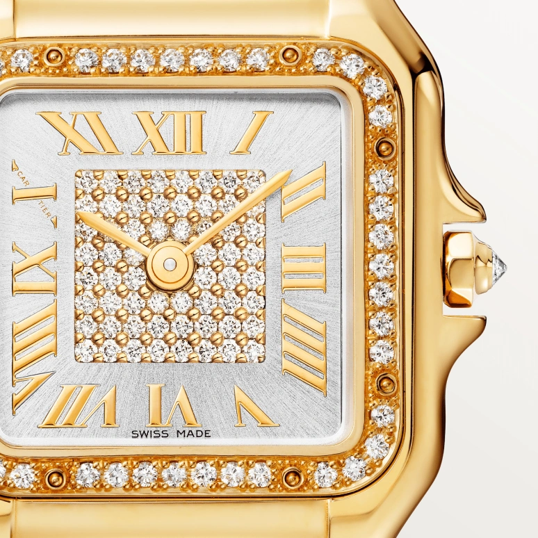 Cartier,Panthère de Cartier 36.50x26.70mm,36.50x26.70mm,Yellow Gold,Silver,Quartz,Glass,Square,WJPN0093